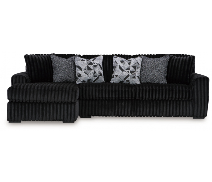Midnight-Madness 3-Piece Sectional With Laf Corner Chaise And Armless Chair Onyx, 121"