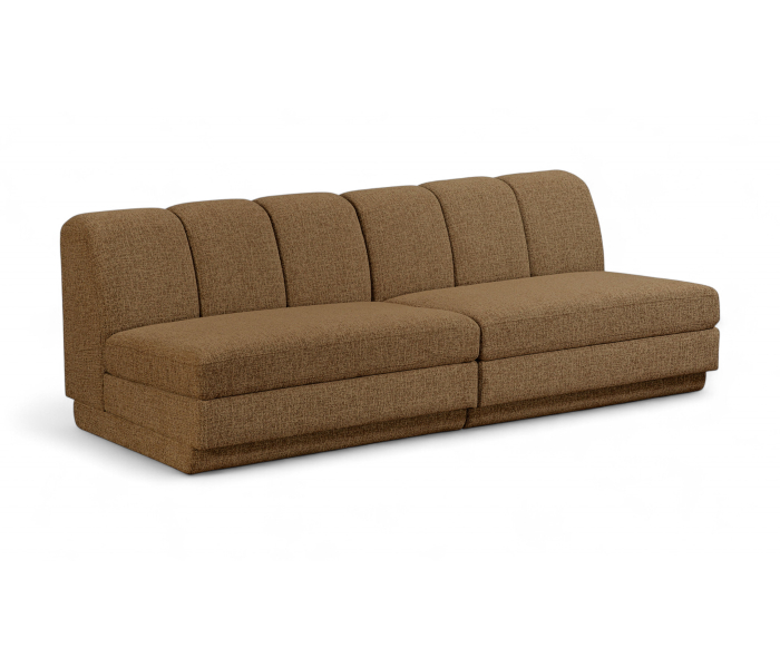 Modari - Fabric Upholstered 2 Piece Modular Sofa - Brown - Dark Brown, 80"