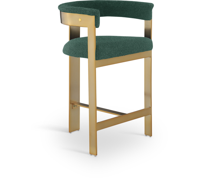 Romeo - Boucle Counter Stool With Gold Base (Set of 2)