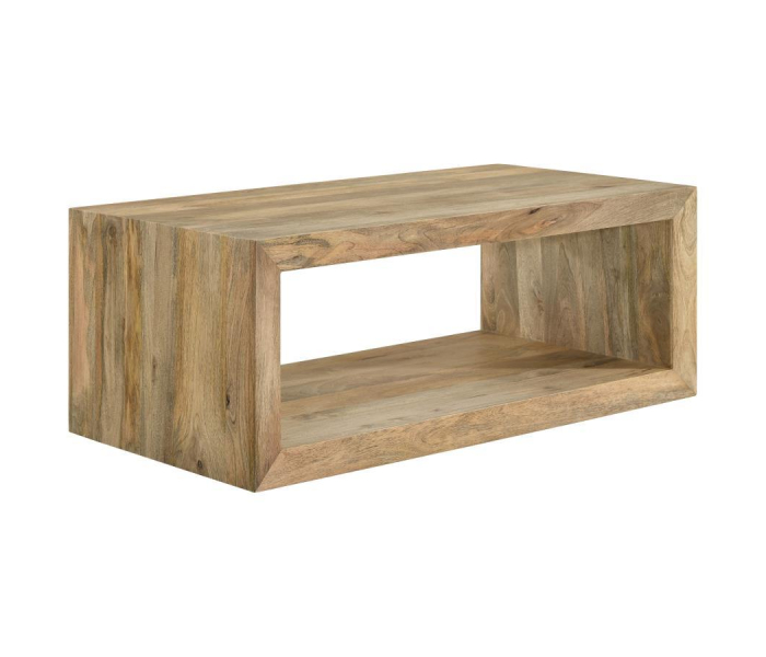Benton - Rectangular Solid Wood Coffee Table - Natural, 46"