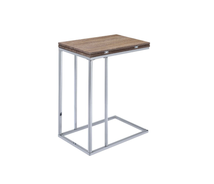 Danson - Accent Table - Weathered Oak & Chrome, 24"
