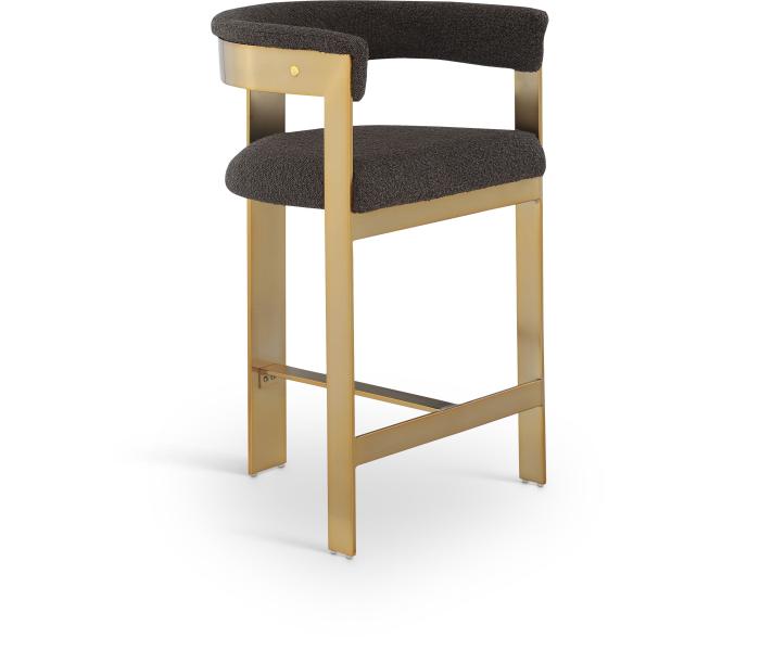 Romeo - Boucle Counter Stool With Gold Base (Set of 2)