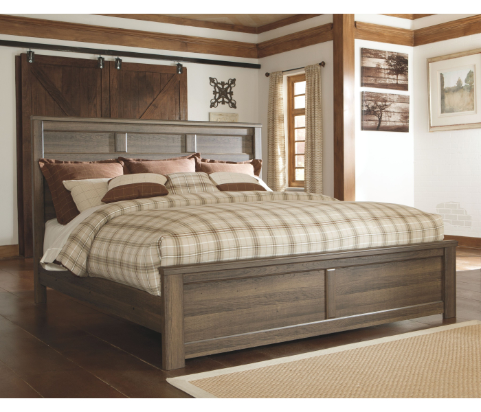 Juararo - Dark Brown - King Panel Bed