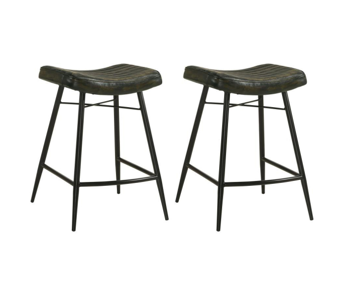 Bayu - Leather Upholstered Counter Stool (Set of 2) - Espresso