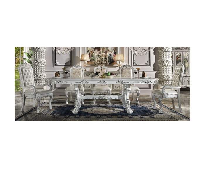 Dresden - Dining Table 136"L - Bone White Finish, 136"