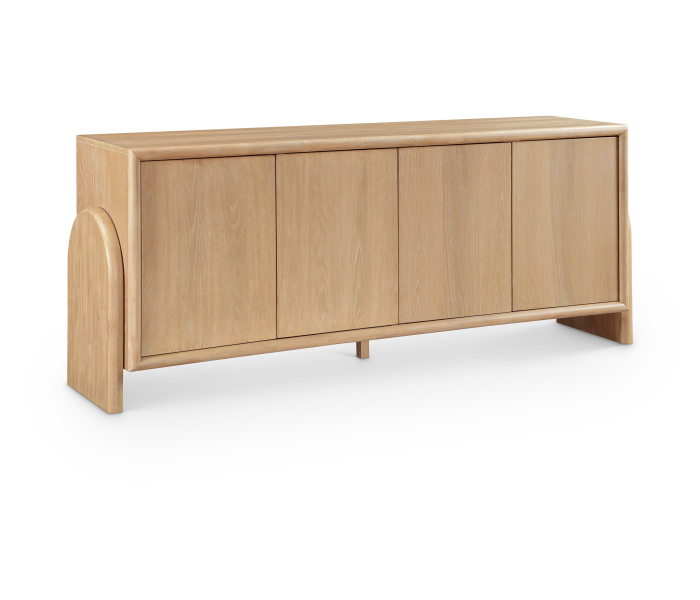 Elanor - Oak Veneer And Solid Wood Sideboard/Buffet - Natural - Light Brown