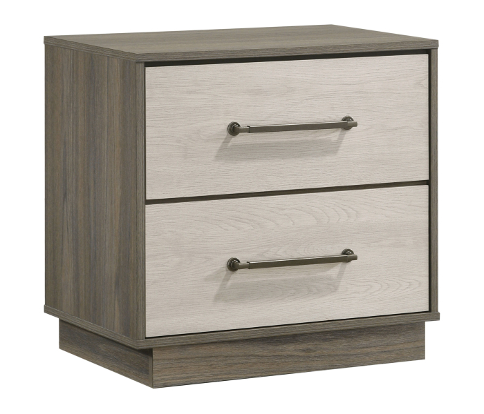Fenwick - 2-Drawer Nightstand Bedside Table - Gray Oak