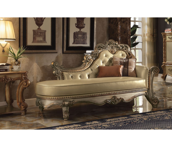 Vendome - Chaise - Bone PU & Gold Patina