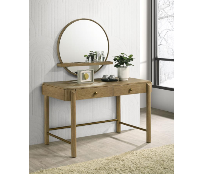 Arini - 2 Piece Makeup Vanity Table And Mirror Set - Sand Wash