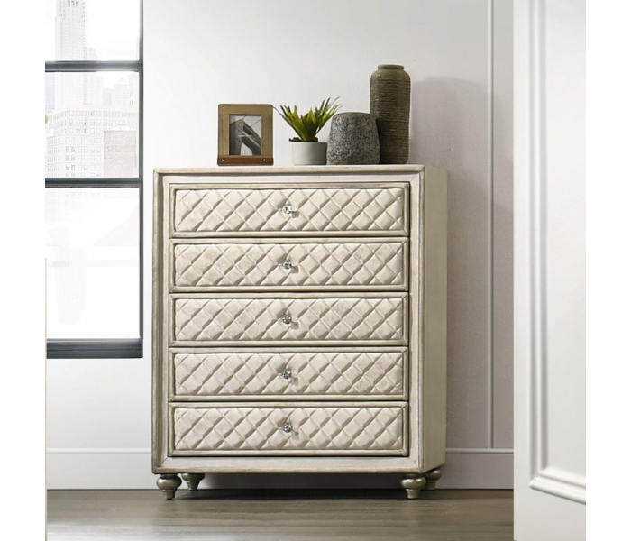 Lucienne - Chest - Beige Velvet, 49" Tall