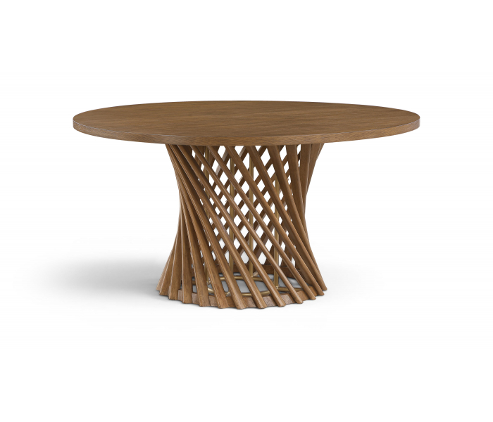 Hexon - 60" Oak Veneer And Solid Wood Dining Table - Brown - Dark Brown, 60"
