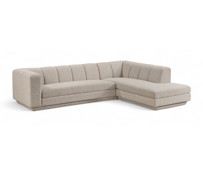 Modari - Fabric Upholstered 2 Piece RAF Modular Sectional - Beige, 114.25"