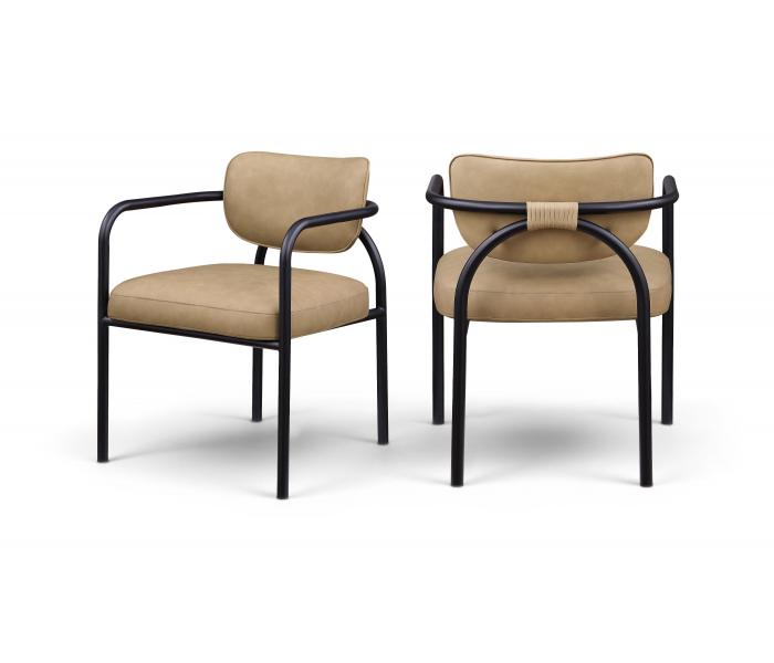 Serava - Vegan Leather Upholstered Dining Chair (Set of 2) - Tan - Light Brown