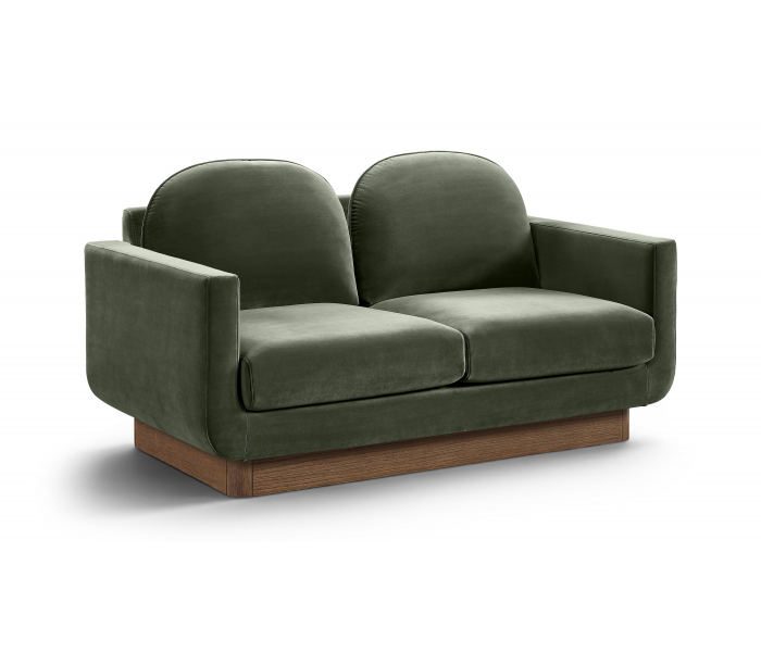 Diviento - Velvet Performance Fabric Upholstered Loveseat - Dark Green