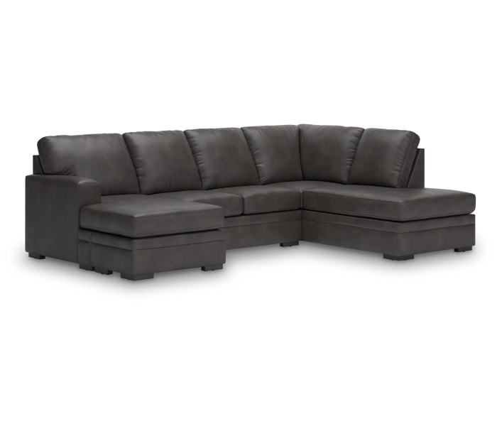 Lofton-Pike 2-Piece Sectional With RAF Corner Chaise Shadow, 124"