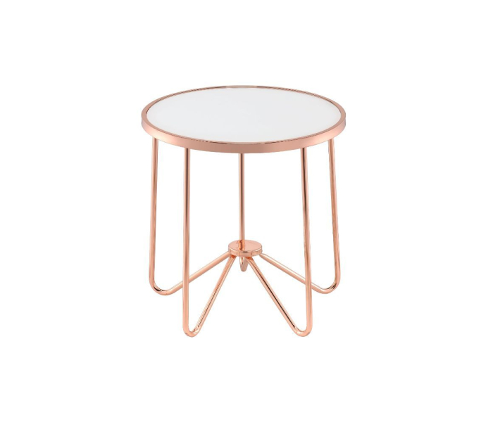 Alivia - End Table - Rose Gold & Frosted Glass, 22"