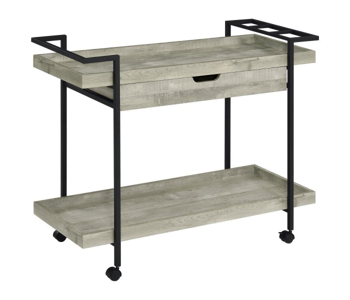 Ventura - 1-Drawer Engineered Wood Bar Cart - Gray Driftwood