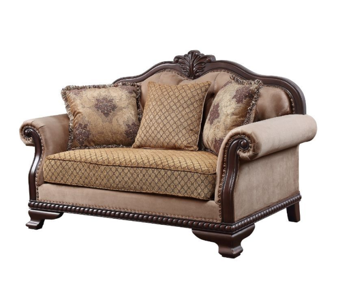 Chateau De Ville - Loveseat - Fabric & Espresso Finish