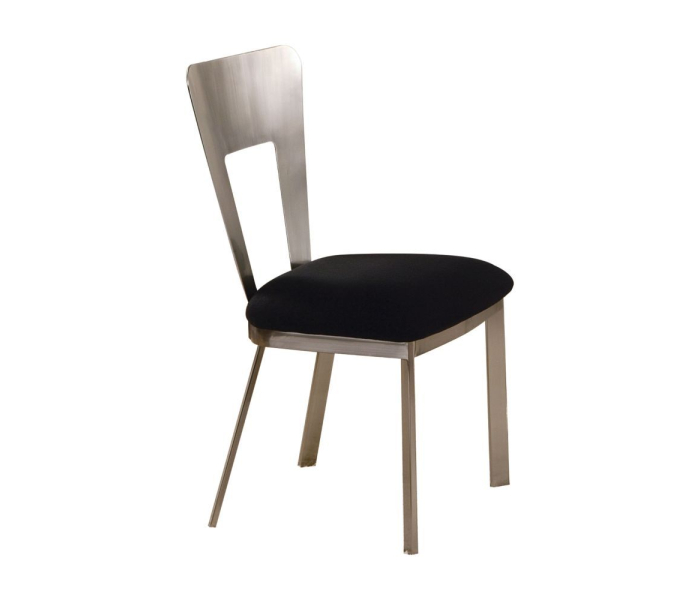 Camille - Side Chair (Set of 2) - Black Microfiber & Satin Plated