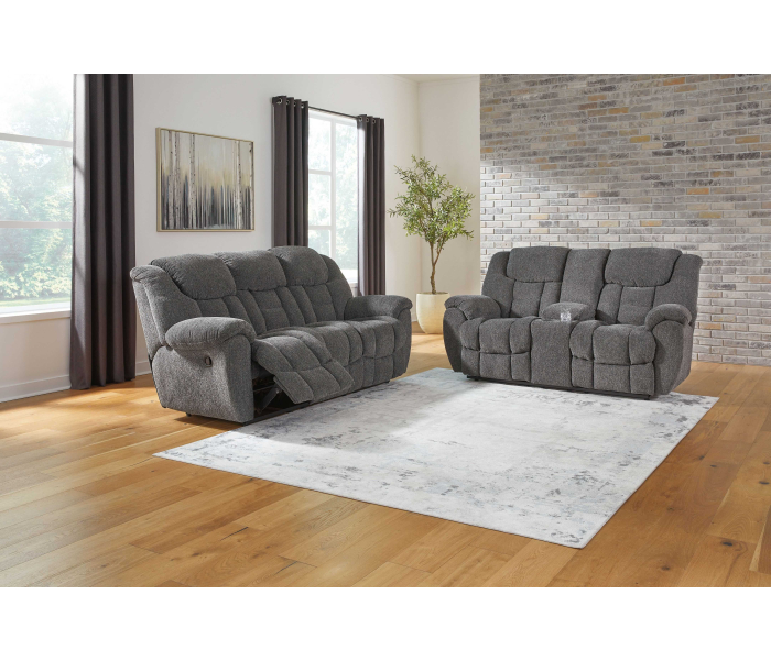 Foreside - Charcoal - 2 Pc. - Reclining Sofa, Reclining Loveseat With Console