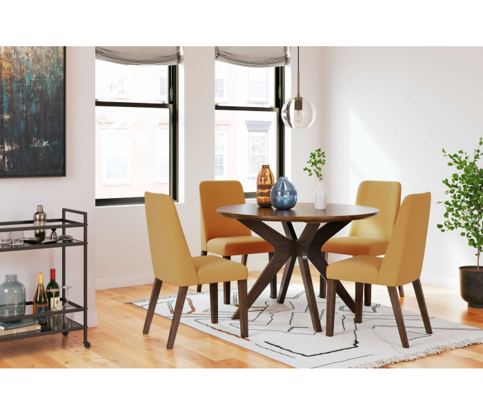 Lyncott - Brown / Yellow - 5 Pc. - Dining Room Table, 4 Side Chairs