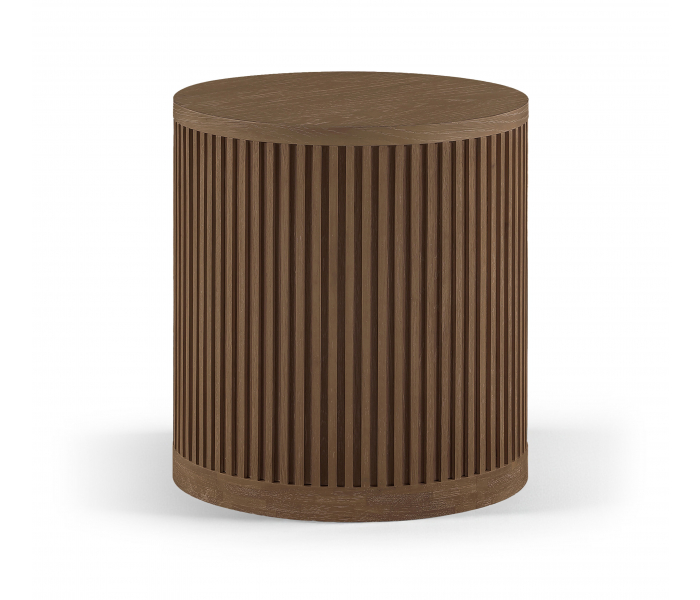 Madera - Oak Veneer And Solid Wood End Table - Brown Walnut - Dark Brown, 18"