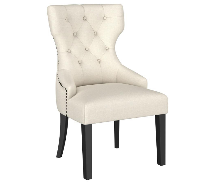 Baney - Tufted Upholstered Dining Chair - Beige And Rustic