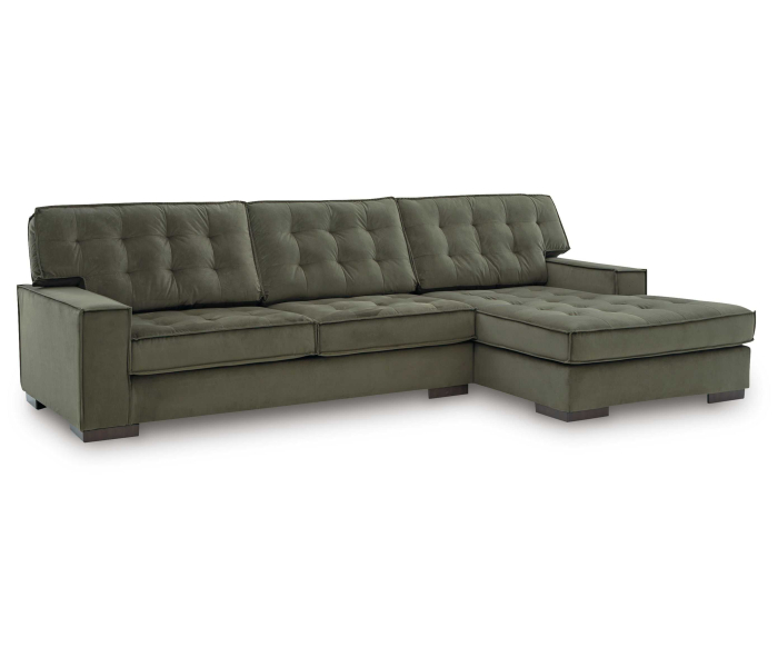 Caspian-Town 2-Piece Sectional With RAF Corner Chaise Olive, 128"
