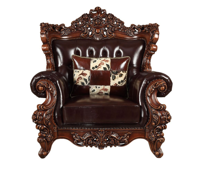 Forsythia - Chair - Espresso Top Grain Leather Match & Walnut
