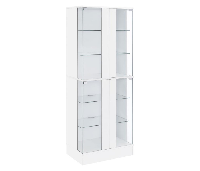 Cabra - 4-Door LED Curio Display Cabinet - White High Gloss