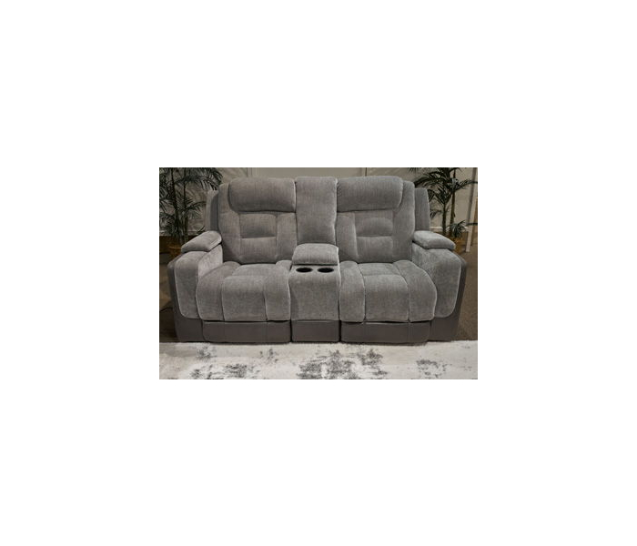 Mixed Motion Power Reclining Loveseat With Console / Adjustable Headrest Shadow