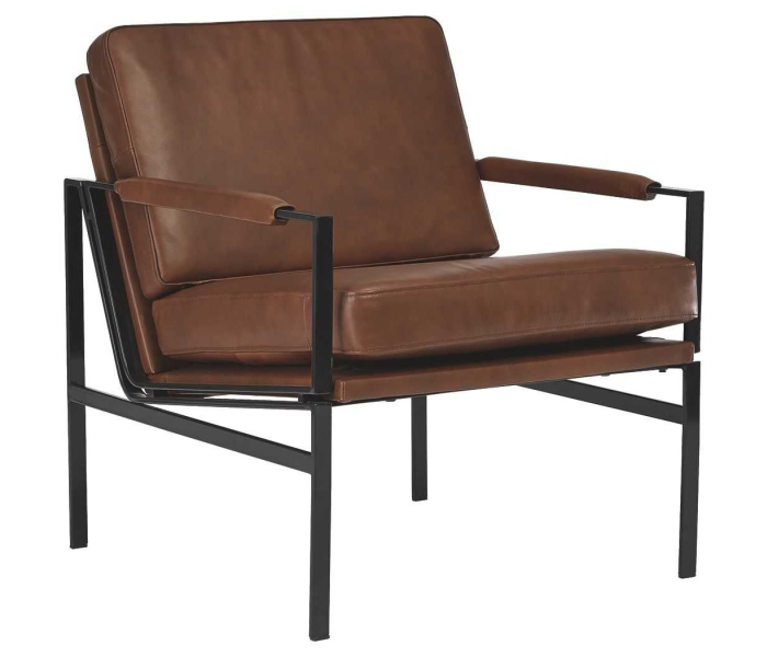 Puckman - Brown / Silver Finish - Accent Chair