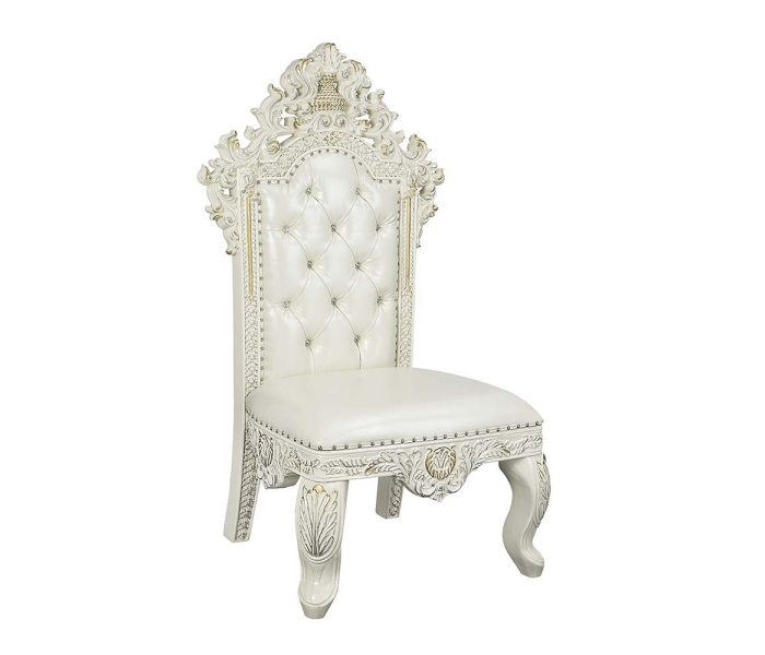 Adara - Side Chair (Set of 2) - White PU & Antique White Finish