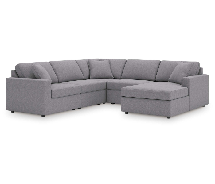Cozymax - Granite - 5-Piece Sectional With Raf Corner Chaise, Wih Laf Corner Chair, 107"