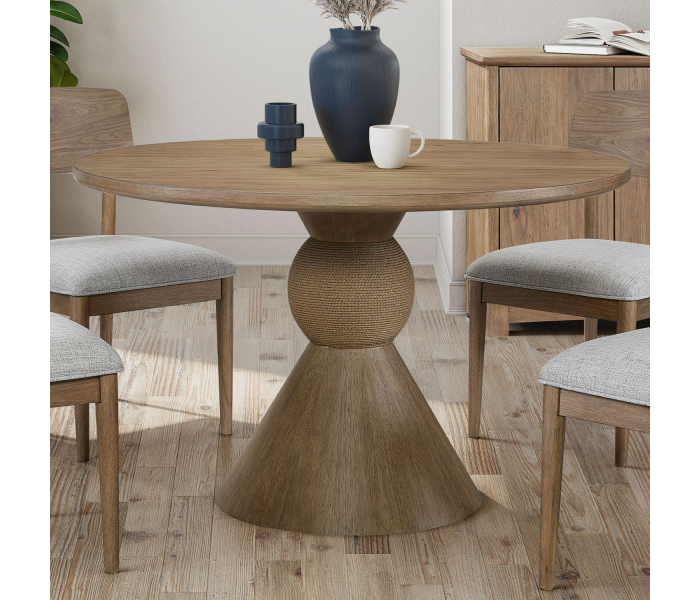 Briarcrest - 48" Round Pedestal Table - Tobacco - Light Brown, 48"