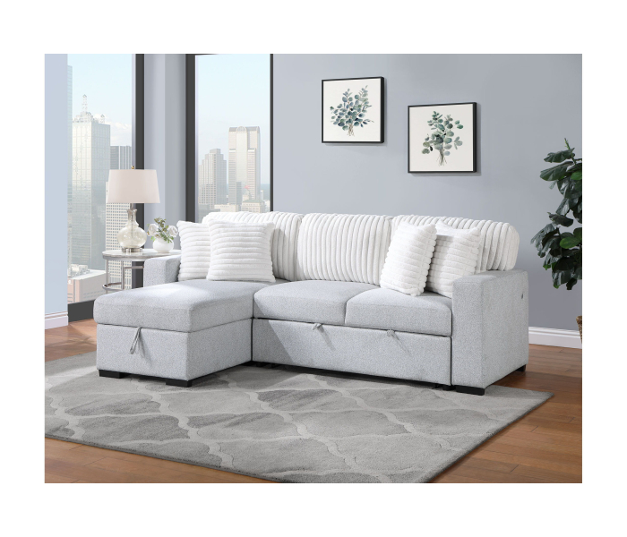 U0204 - Reversible Chaise With Storage - Light Gray /, 58.66"