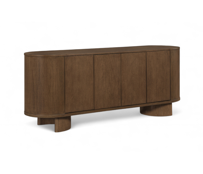 Caldra - Oak Veneer And Solid Wood Sideboard / Buffet - Brown