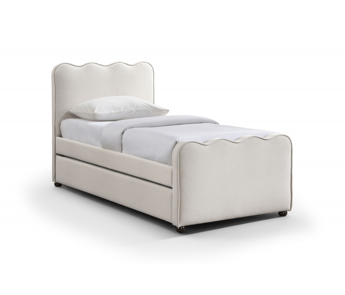 Gatsby - Upholstered Twin Trundle Bed - Cream - Beige