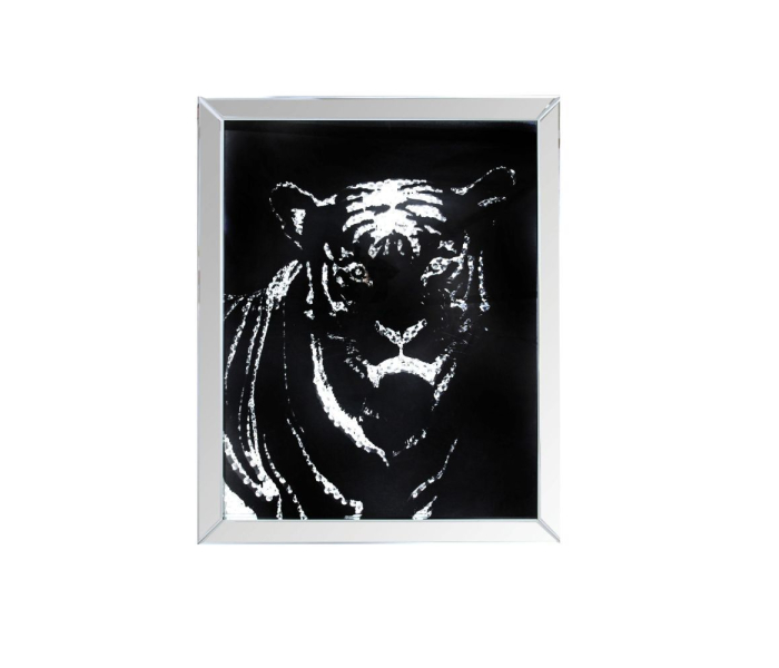 Nevina - Wall Art - Mirrored & Faux Crystal Tiger
