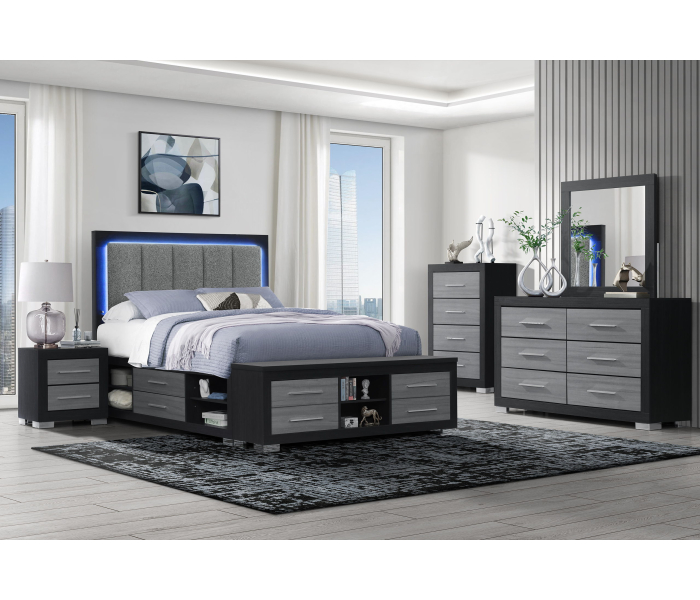 Emma - 5 Piece Full Bedroom Set - Black /