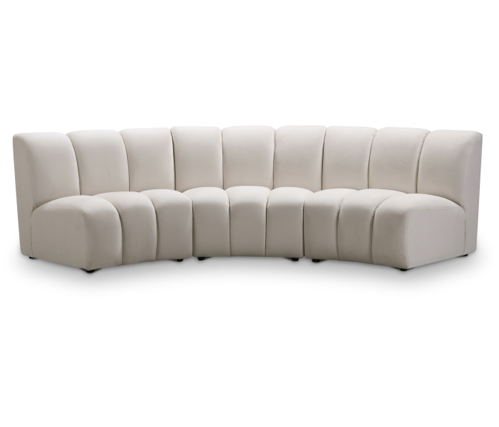 Infinity - 3 Piece Modular Sectional - Fabric - Cream, 119"
