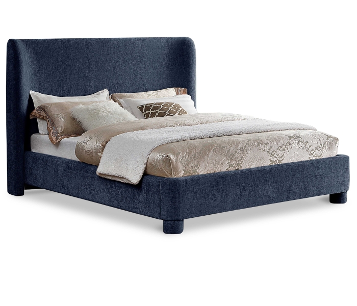 Penny - Chenille Fabric Full Bed - Navy