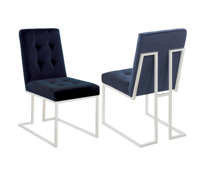 Cisco - Velvet Upholstered Dining Side Chair (Set of 2) - Chrome