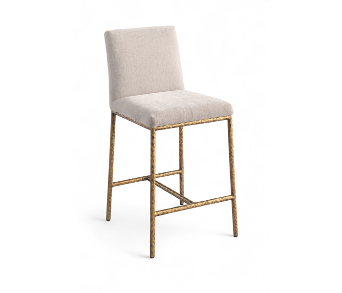 Reeves - Chenille Fabric Upholstered Counter Stool (Set of 2) - Beige