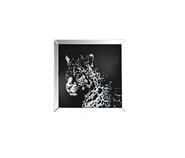 Nevina - Wall Art - Mirrored & Faux Crystal Leopard