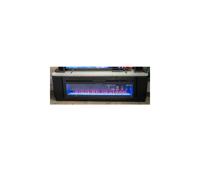 Grayman XL TV Stand With Fireplace Option Black