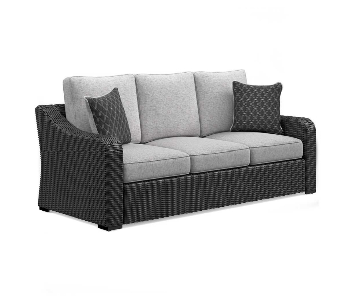 Beachcroft - Black / Light Gray - Sofa With Cushion, 82.25"