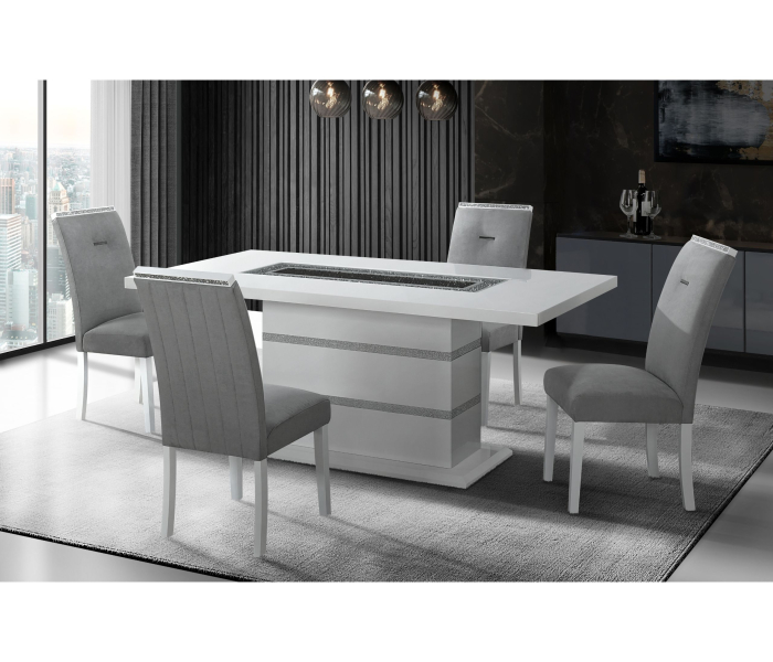 Monaco - 9 Piece Dining Room Set (Dining Table And 8 Dinning Chairs) - Grey / - Gray