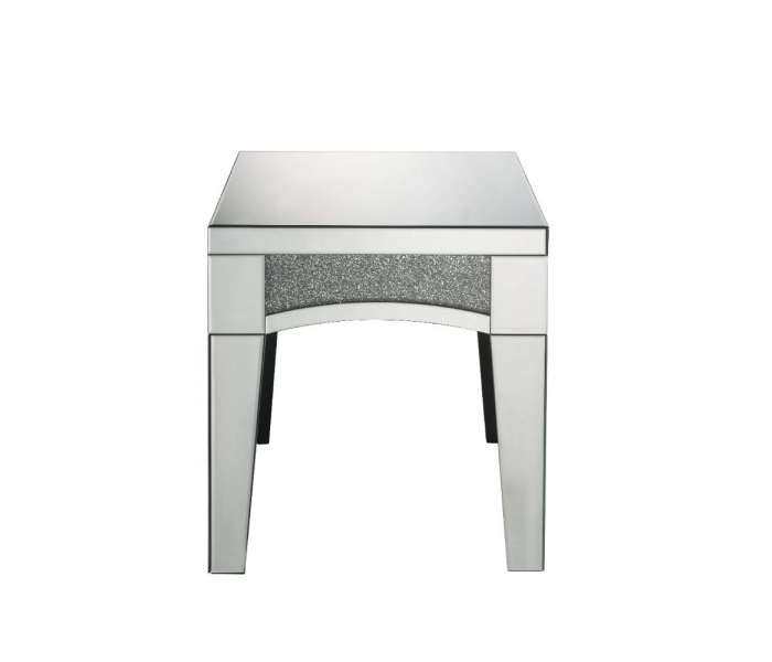 Nowles - End Table - Mirrored & Faux Stones, 20"