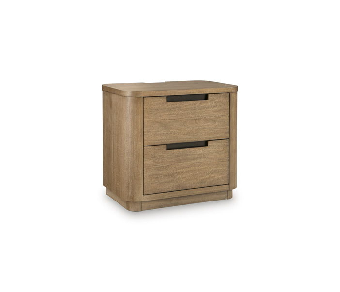Pamaria Two Drawer Night Stand Light Brown